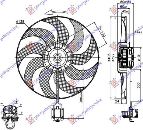 ΒΕΝΤΙΛΑΤΕΡ (ΜΟΤΕΡ+ΦΤΕΡΩΤΗ) (400mm) (4PIN) 1,4-1,6-1,8 TURBO